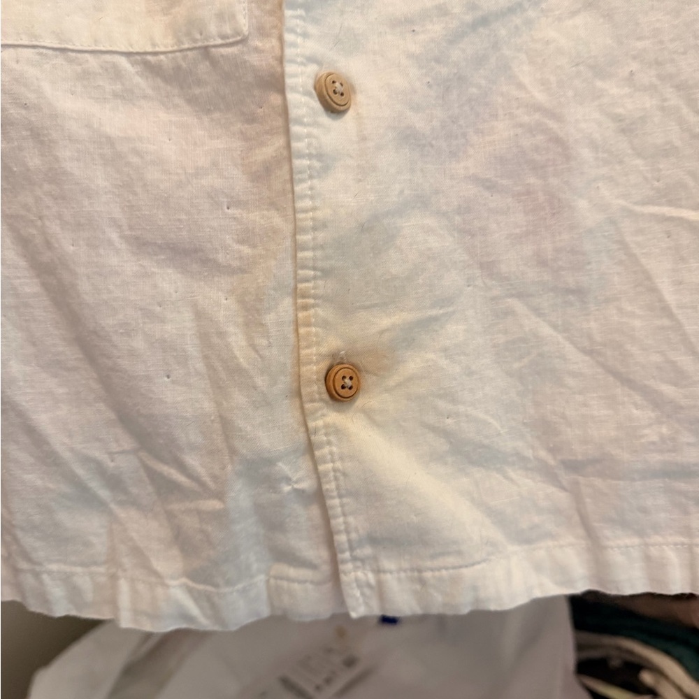 Zara Boys linen White Kids Shirt with Pear Design 3/4t - Picture 2 of 5